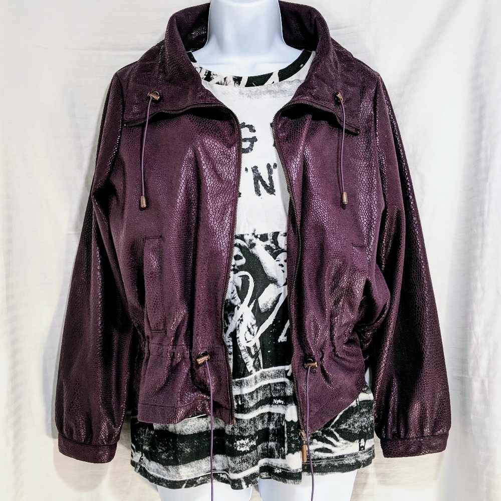 💖 Purple Snakeskin Ruby Rd. Zip up Jacket